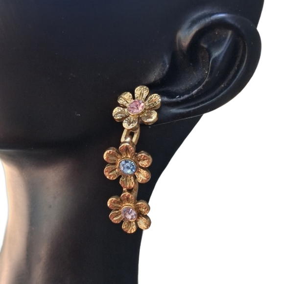 Vintage-Inspired Floral Drop Earrings – 1928 Jewelry - Picture 1 of 5